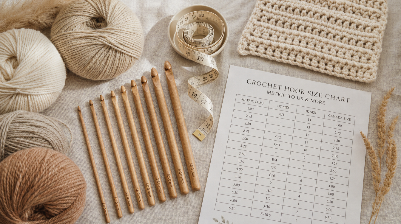 Mastering Crochet Hook Size Charts: Metric to US & More